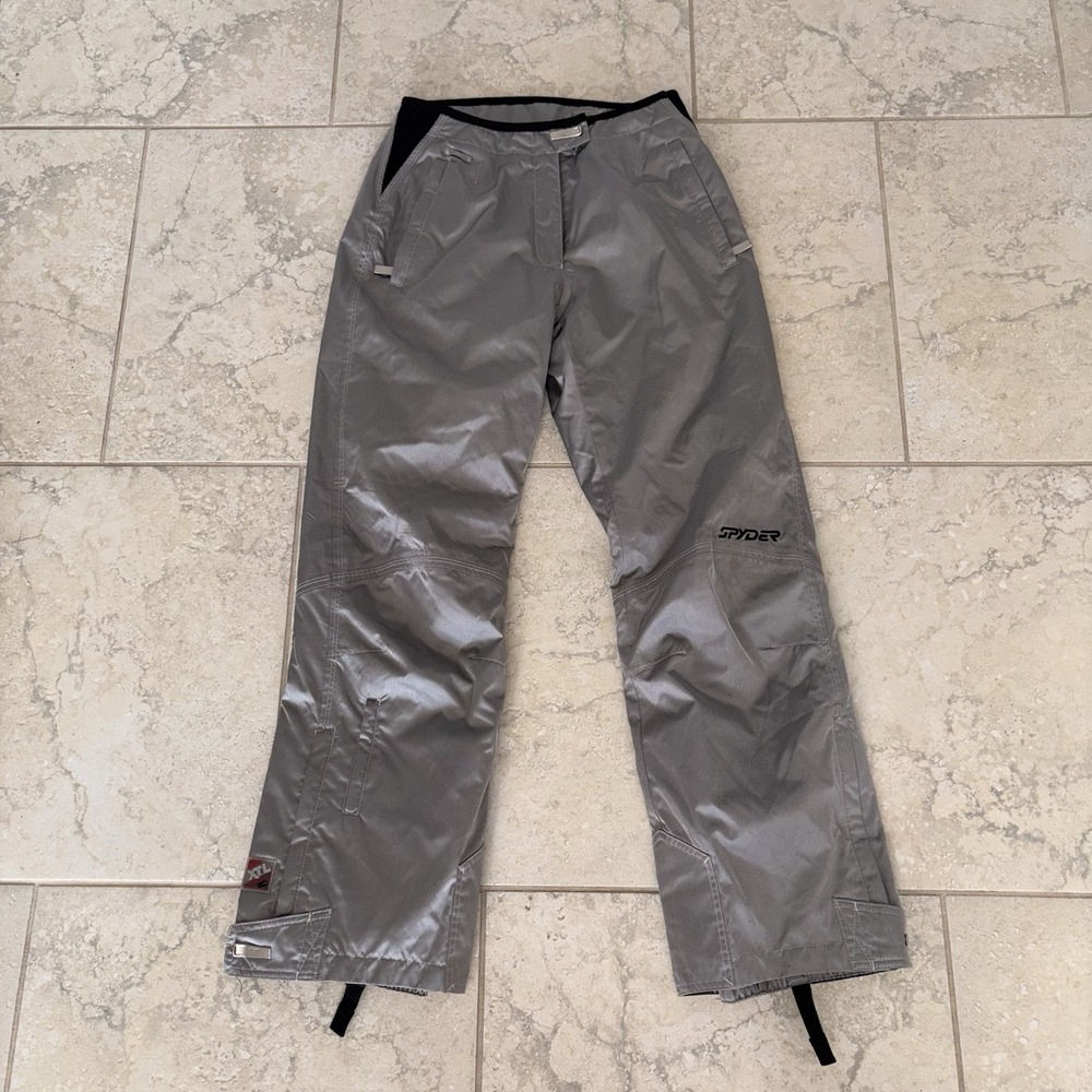 Spyder Snow Pants Womens 8 Gray Grey Silver Thinsulate Insulated Ski Snowboard